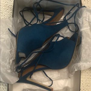 Lace up peep-toe heel